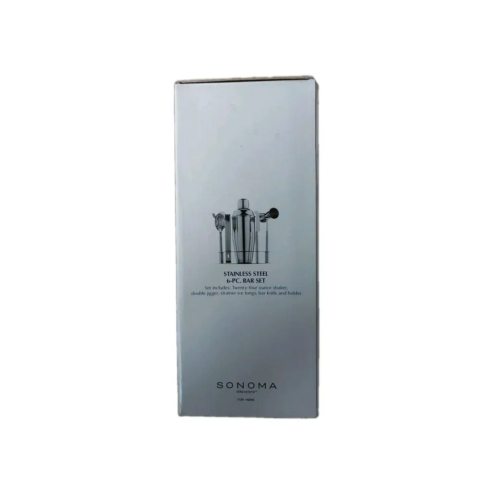 Williams Sonoma Encore Bar Tools and Cocktail Stainless Steel 6-pc Bar Set NIB